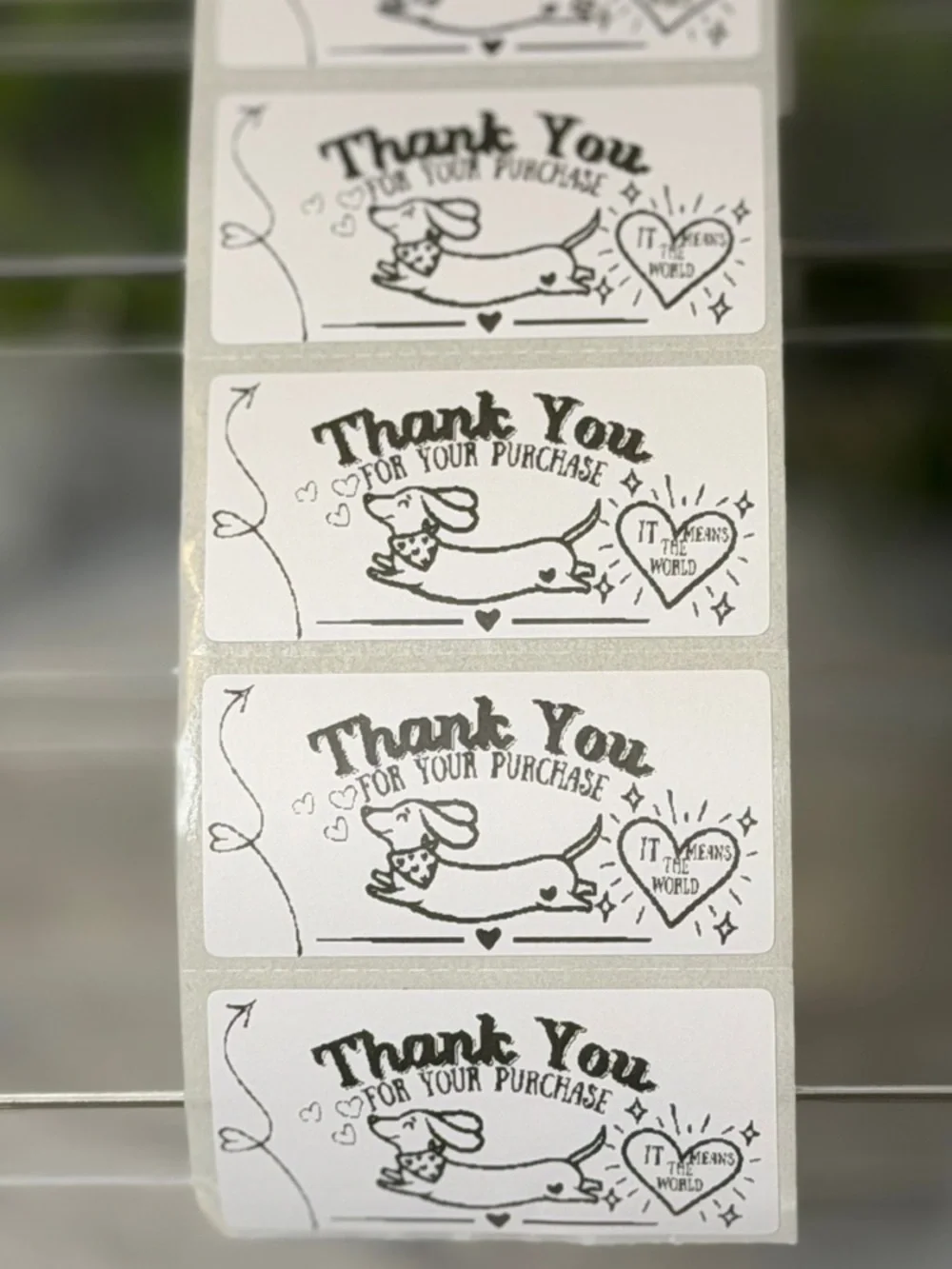 200 Dachshund Thank You for Your Purchase Stickers 2x1 Small Business Labels